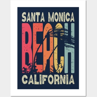 Santa Monica Beach California Posters and Art